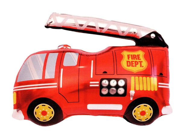 30 Inch Red Printed Fire Truck Foil Balloon