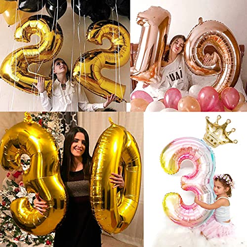 32 Inch Solid 20 Number Rosegold Foil Balloon