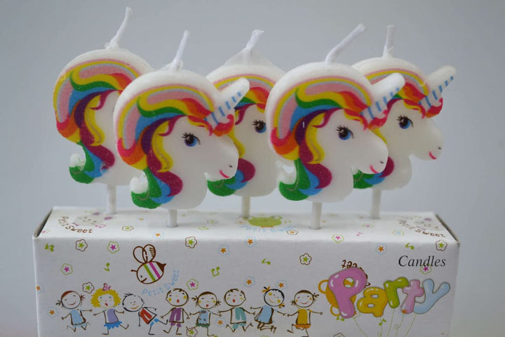 Colorful Unicorn Candles Set (Pack of 5)
