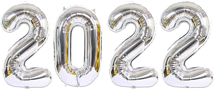 16 Inch Solid 2022 Number Silver Foil Balloon