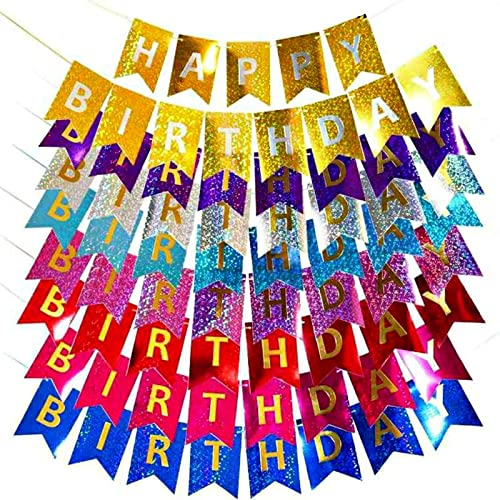 Orange Glitter Happy Birthday Banner (3 Meters)