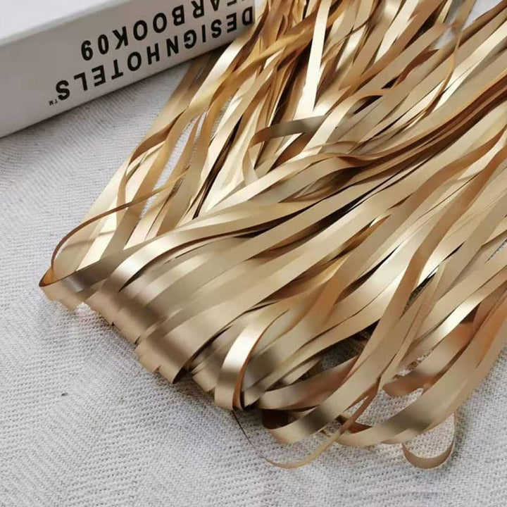 3Ft x 6Ft Dark Gold Chrome Foil Fringe Curtains (Pack of 2)