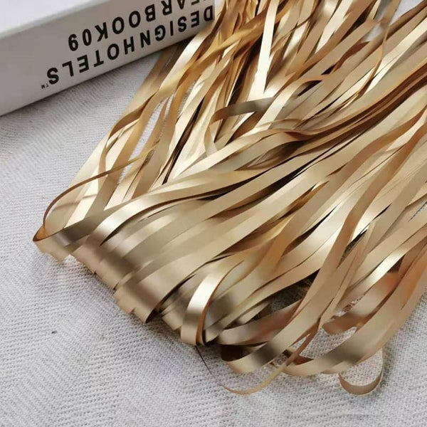 3ft x 6ft Dark Gold Matt Finish Chrome Foil Fringe Curtains