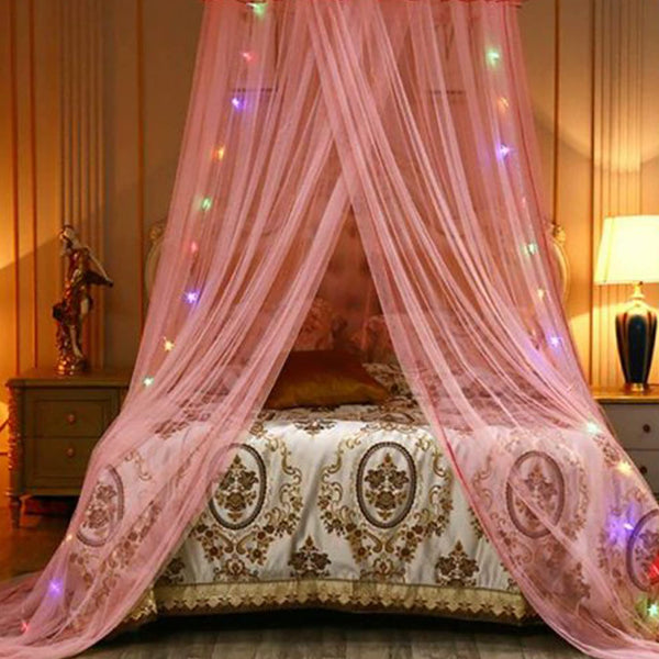 Peach Plastic Decoration Net Cloth With Led Lights  Or Cabana Tent