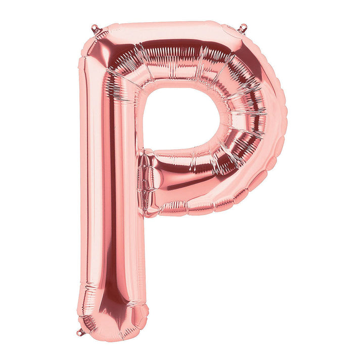 16 Inch Solid P Alphabets / Letters Rose Gold Foil Party Balloon
