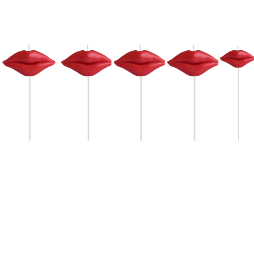 2 Inch Beautiful Lips Shape Candle (Pack of 5)