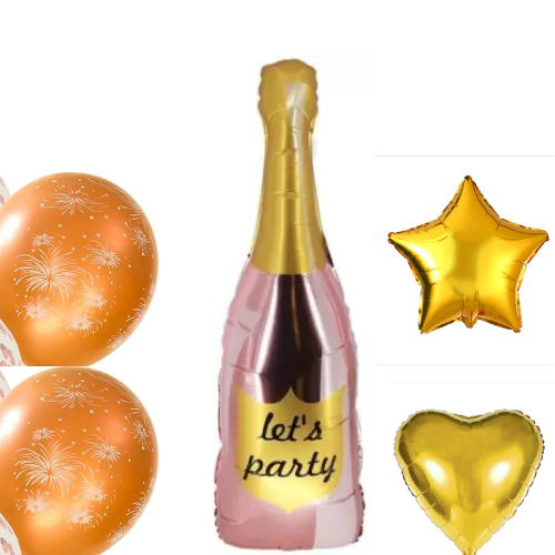 Party Themed Foil Balloon Set (Multicolor) (Pack of 5)