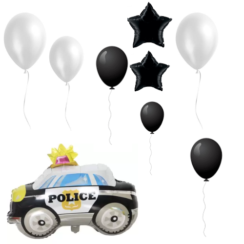 Police Car Themed  Balloon Banquet (Multicolor) (Pack of 9)