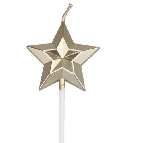 2 Inch Silver 3D Style Star Shaped Candle (Pack of 1)