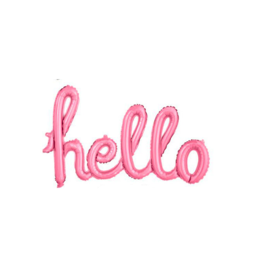 Hello Cursive Letter Foil Balloon Set (Pink) (Pack of 1)