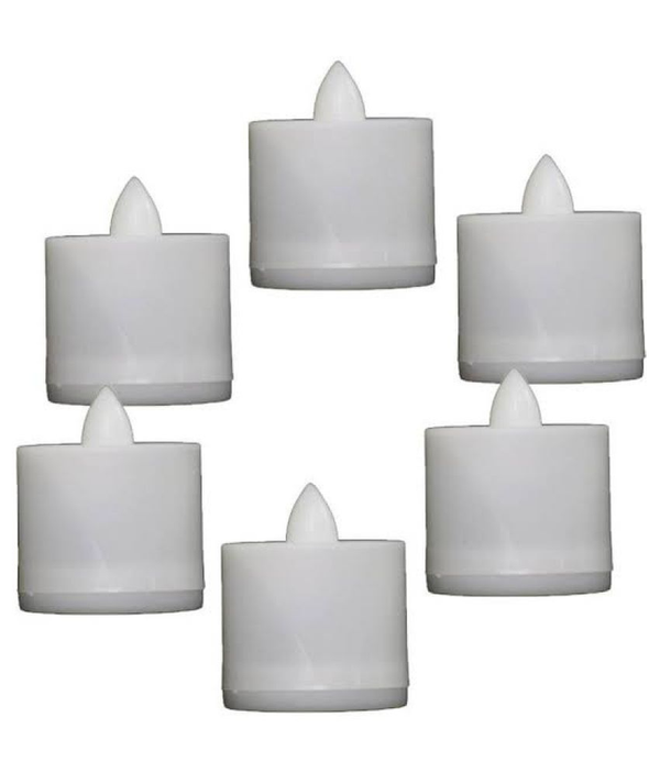 Battery Operated Tea Light Acrylic Flameless And Smokeless Led Light (Yellow) Candle (Pack of 24)