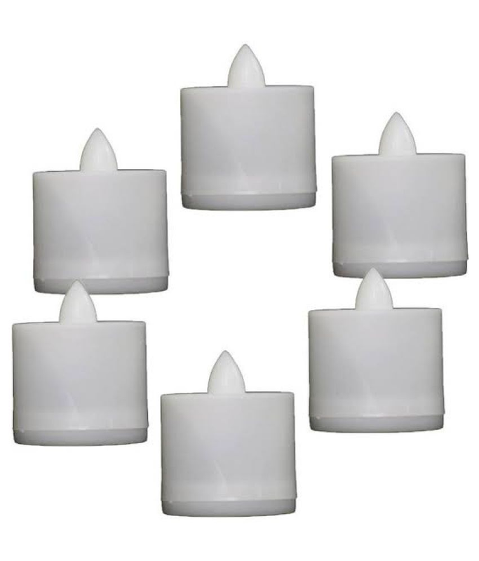 Battery Operated Tea Light Acrylic Flameless And Smokeless Led Light (Yellow) Candle (Pack of 24)