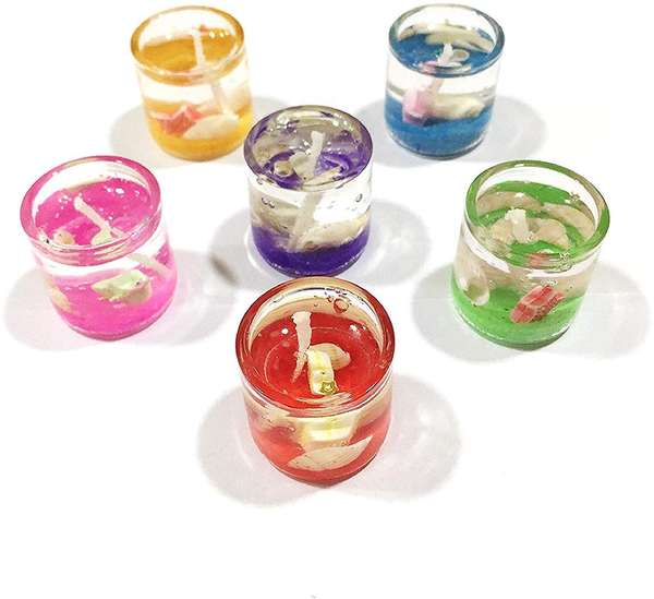 Mini Gel Wax glass Jelly Candle Set Of Mixed Color (Pack of 12)