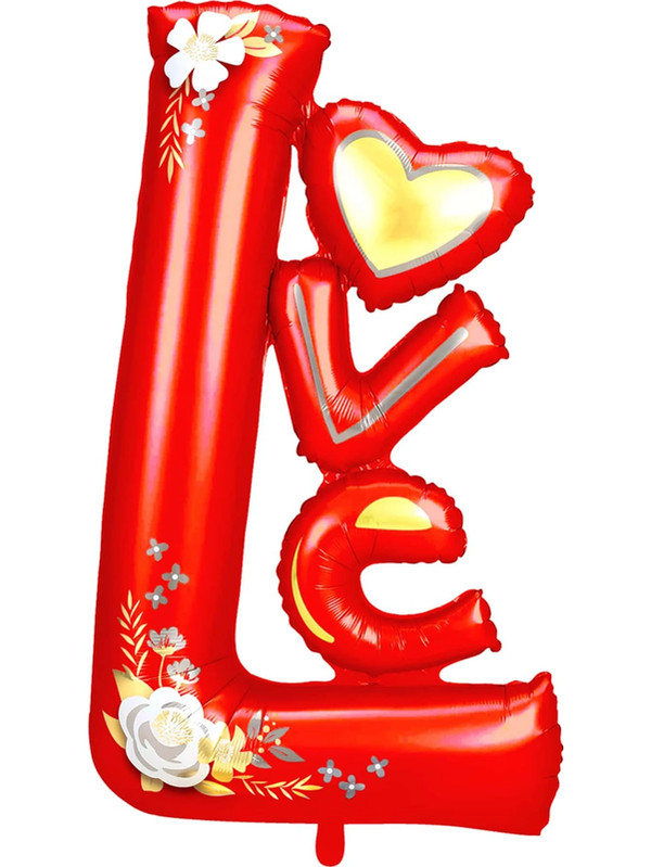 Unique Style Love Alphabet Shape Foil Balloon (Red)(Pack of1 pcs)