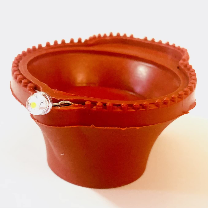 Warm Yellow LED Plastic Brown Diya Light