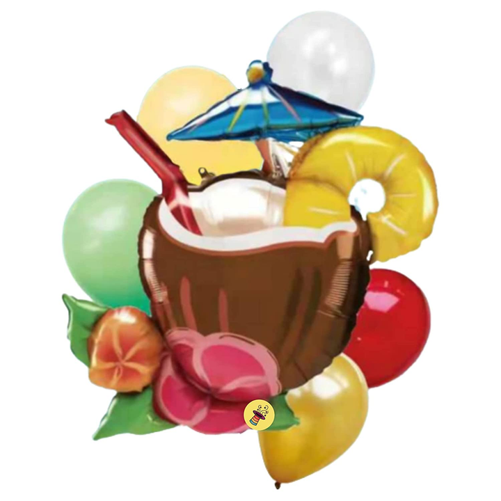 Coconut Beach Theme Balloon (Multicolor) (Pack of 6)