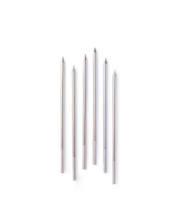 Silver Color Slim Tall Long Birthday Candle Set (Pack of 6)