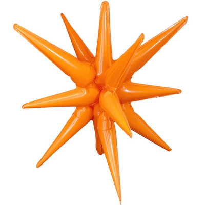 12 Point Starburst Shape Foil Balloon (Orange) (Pack of 1)