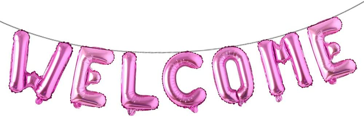Welcome Letter Foil Balloon Set (Pink) (Pack of 1)