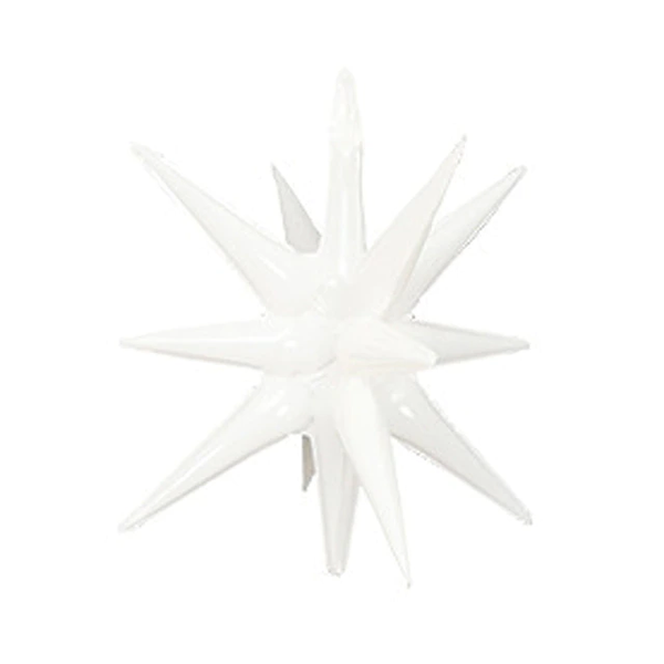 12 Point Starburst Shape Foil Balloon (White) (Pack of 1)