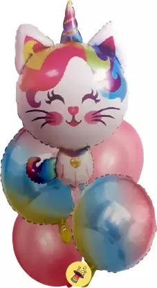 Rainbow Kitten Foil Balloon (Multicolor) (Pack of 5)