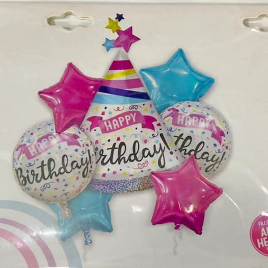 Kids Happy Birthday Balloon Banquet (Multicolor) (Pack of 5)