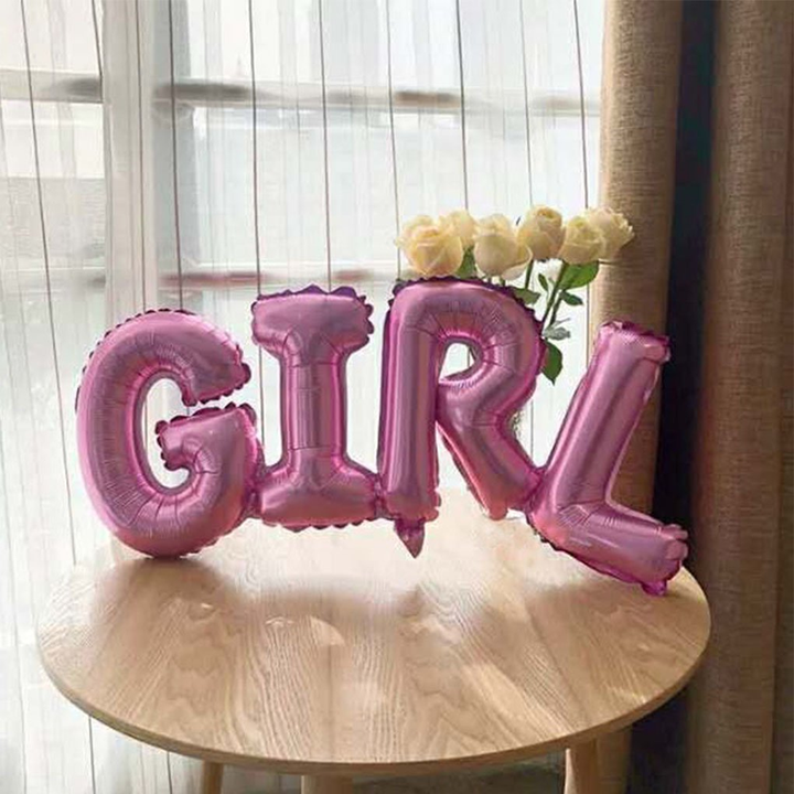16 Inch Pink Foil Balloon Letter GIRL (Pink) (Pack of 4)