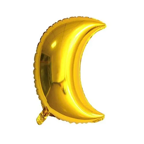 18 Inch Golden Metallic Crescent Moon Shaped Foil Balloon (Pack of 1)