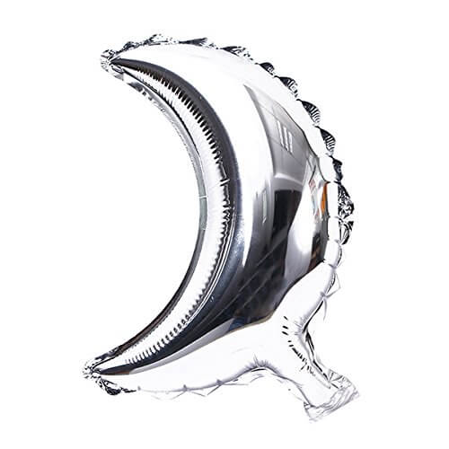 18 Inch Silver Metallic Crescent Moon Shaped Foil Balloon (Pack of 1)
