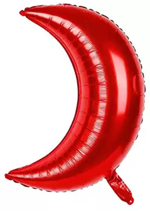 18 Inch Red Metallic Crescent Moon Shaped Foil Balloon (Pack of 1)