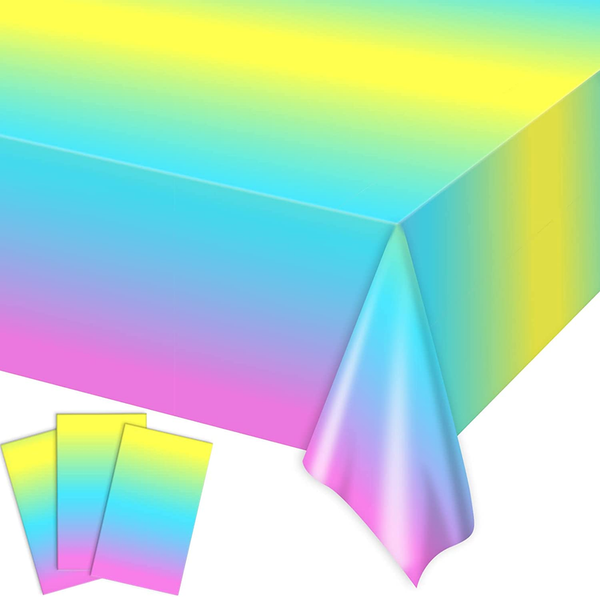 54 x 72 Inch Plastic Disposable Table Cover (Multicolor)
