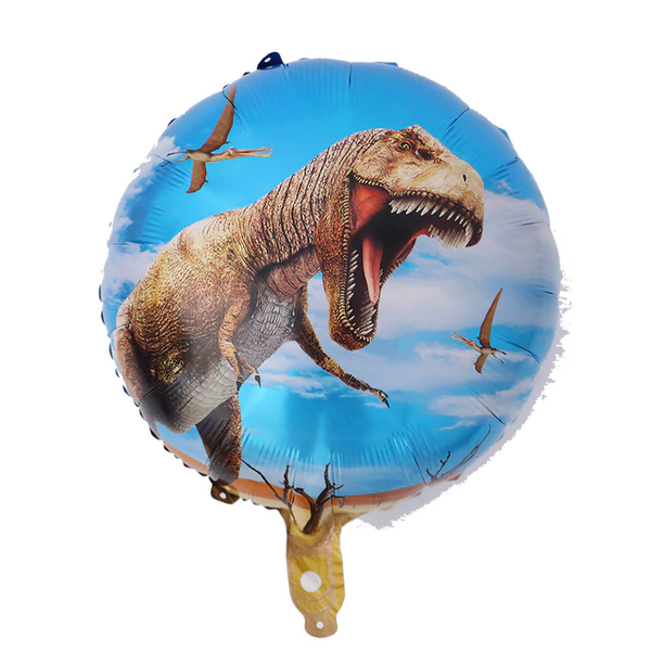 18'' Inch Albertosaurus Dinosaur Theme Round Shaped Foil Balloon (Multicolor)  (Pack of 1)