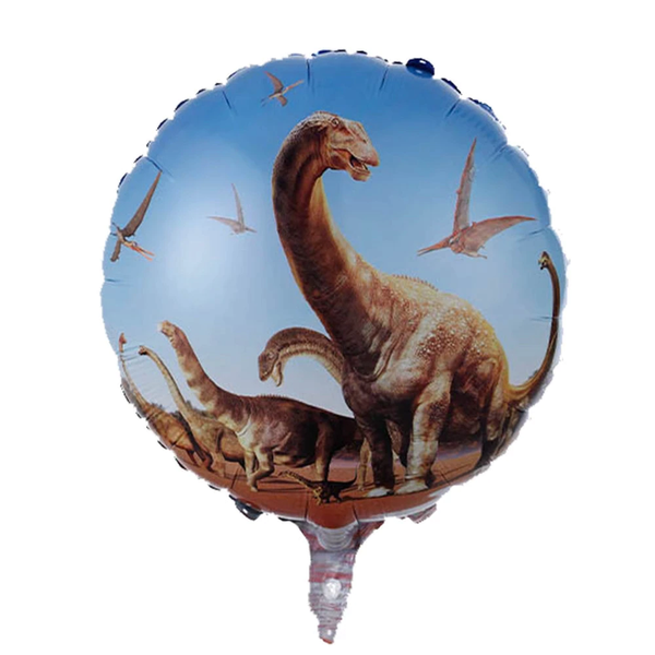 18'' Inch Multicolor Camptosaurus Dinosaur Theme Round Shaped Foil Balloon(Pack of 1)