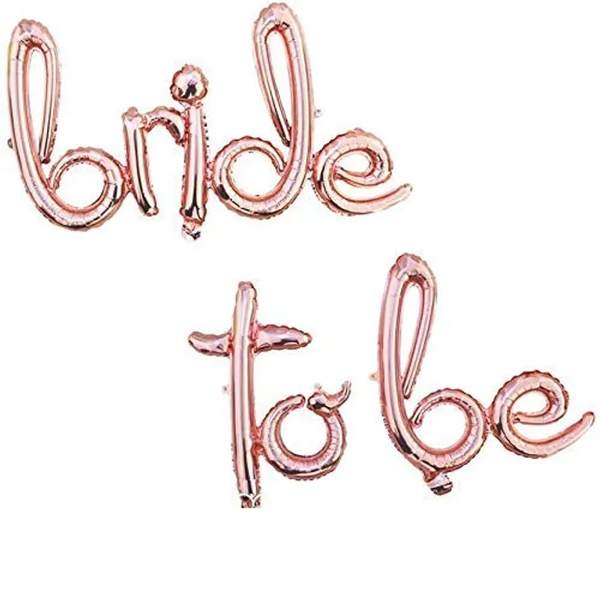 42 Inch 'Bride To Be' Cursive Letter Foil Balloon (Rosegold)(Pack of 1)