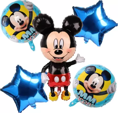 Multicolor Cartoon Micky Mouse Themed Foil Balloon (Pack of 5)