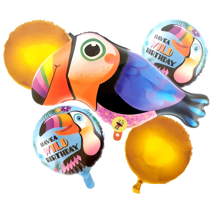 Tropical Toucan Bird Foil Balloon (Multicolor) (Pack of 5)