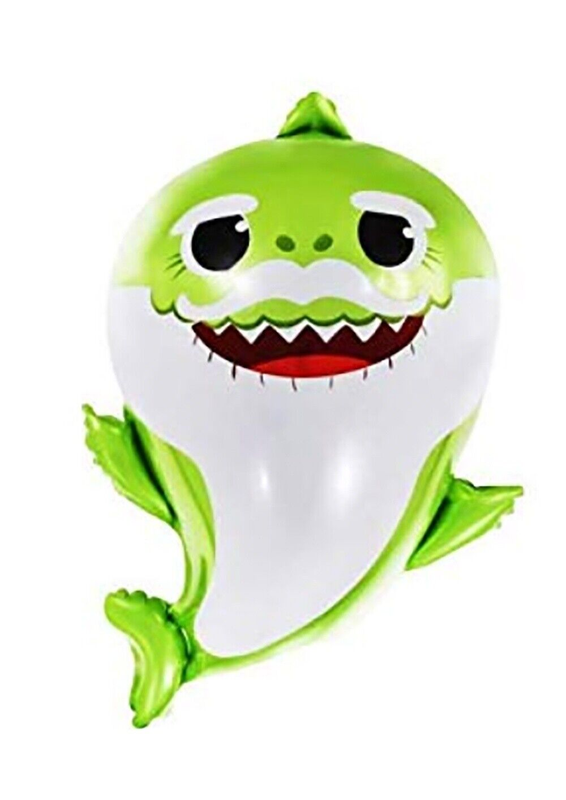 25 Inch Baby Shark Shaped Foil Balloon (Green) (Pack of 1)