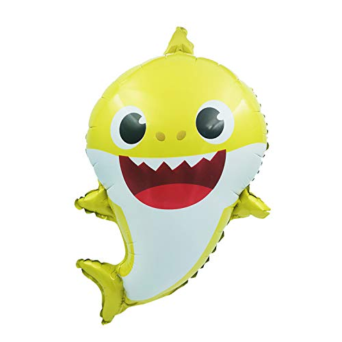 25 Inch Baby Shark Shaped Foil Balloon (Yellow) (Pack of 1)