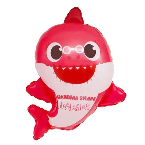 25 Inch Baby Shark Shaped Foil Balloon (Red) (Pack of 1)