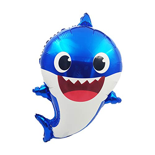 25 Inch Baby Shark Shaped Foil Balloon (Blue) (Pack of 1)