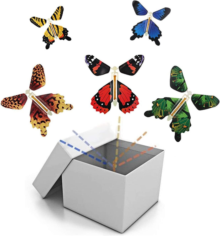 6 Pcs Magic Fairy Flying Butterfly With Red Color Exploding Box (Pack of 1)