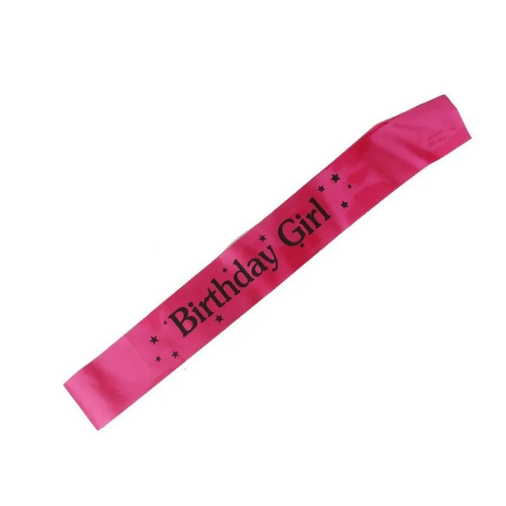 Birthday Girl Printed Word Sash (Pink) (Pack of 1)