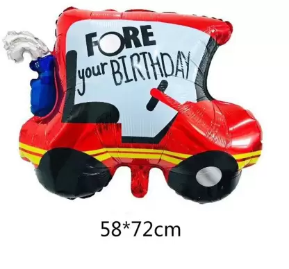 Red Color Cartoon car Shaped Foil Balloon  (Pack of 1)