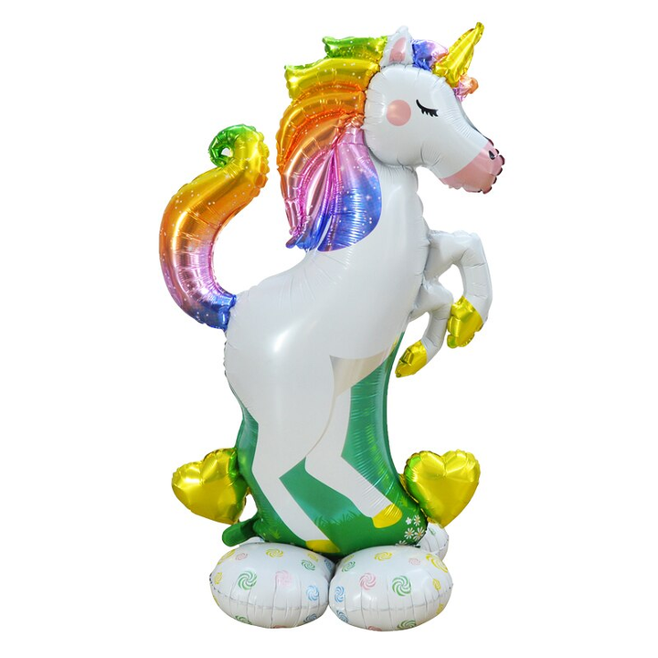 48 Inch Standing Unicorn  4D Foil Balloon (Multicolor) (Pack of 1)