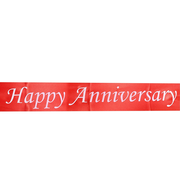 Happy Anniversary Printed Sashes (Red) (Pack of 1)
