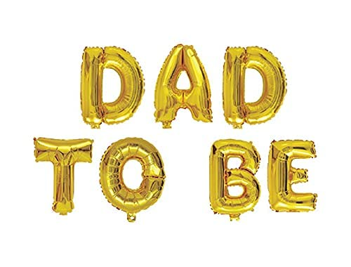 16 Inch 'Dad To Be' Letter Foil Balloon (Golden)(Pack of 1)