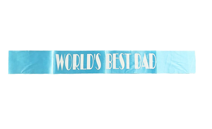 World Best Dad Printed Sash (Blue) (Pack of 1)