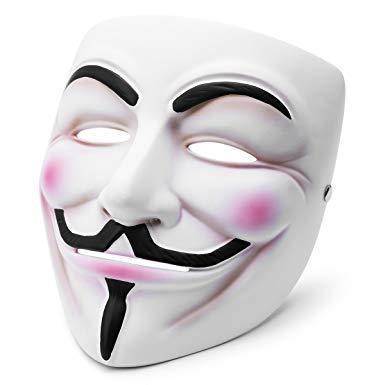 White V For Vendetta Anonymous Costume Mask