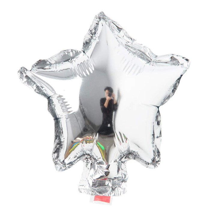 5 Inch Mini Size Star Shape Foil Balloon (Silver) (Pack of 50)
