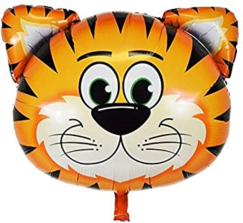 22 Inch CuteTiger Head Shape Foil Balloon (Multicolor) (Pack of 1)